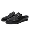 Fashion Luxury Designer Half Drag Club Shoes Brand Casual Leather Lazy Shoe Men Outdoor Antiskid Casual Walking Shoe New Fashion Loafers