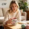 Ceramic Mug Mug, with 3D Knitting Pattern Design, Large Capacity Microwave Safe Lead Free Cup Durable Coffee Tea Cup, for Craft Lovers Kitchen Bar Use