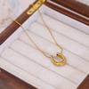 YACHAN New In U-Shaped Stainless Steel Pendant Necklace for Women Gold Plated Waterproof Snake Chains Trendy Jewelry