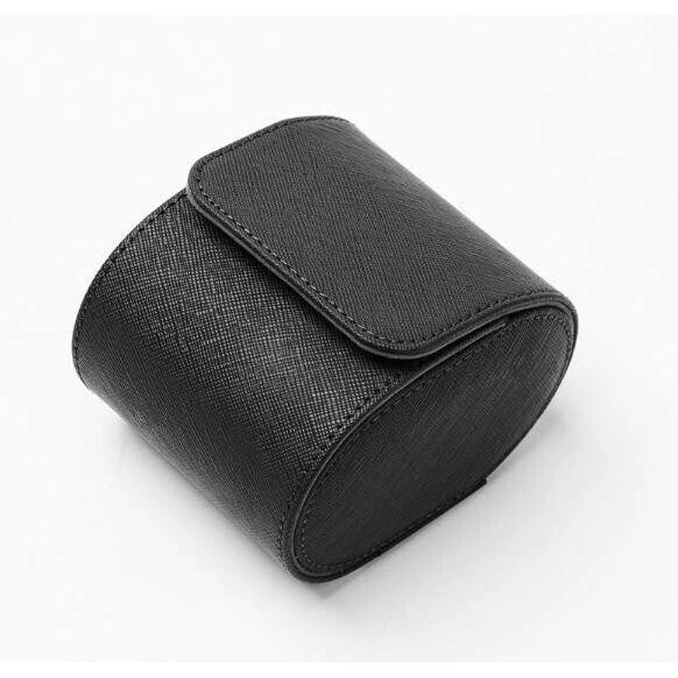 

Single Watch Roll Travel Case Portable Vintage Leather Watch Storage Organizer Wristwatches Box Watch Roll Travel Case 1 slots чёрный