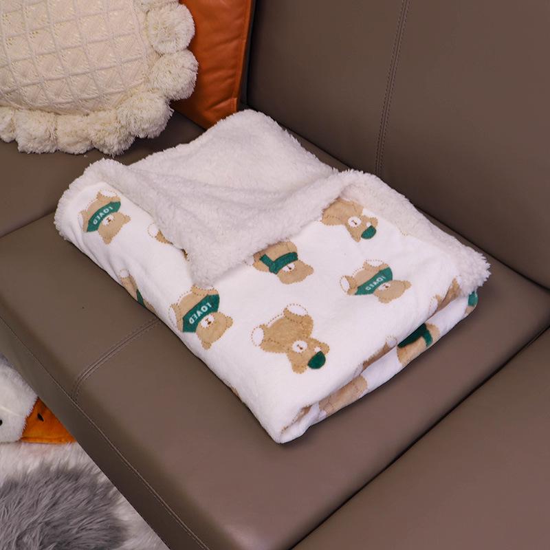 Plush Double-Layer Dog Blanket & Cushion - Thick, Anti-Dirt Cover for All Seasons