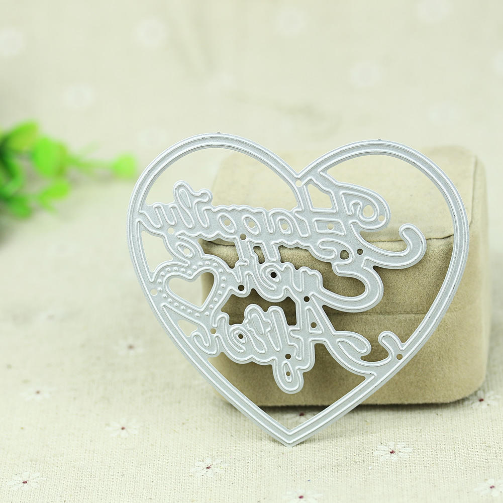 Hollow Out Heart Cutting Stencil DIY Scrapbook Album Paper Card Diary