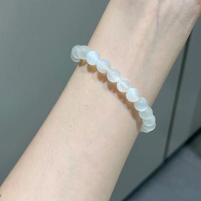Natural White Moonstone Bracelet Single Ring Female Labradorite Bracelet Blue Light Moonstone Crystal Ornament