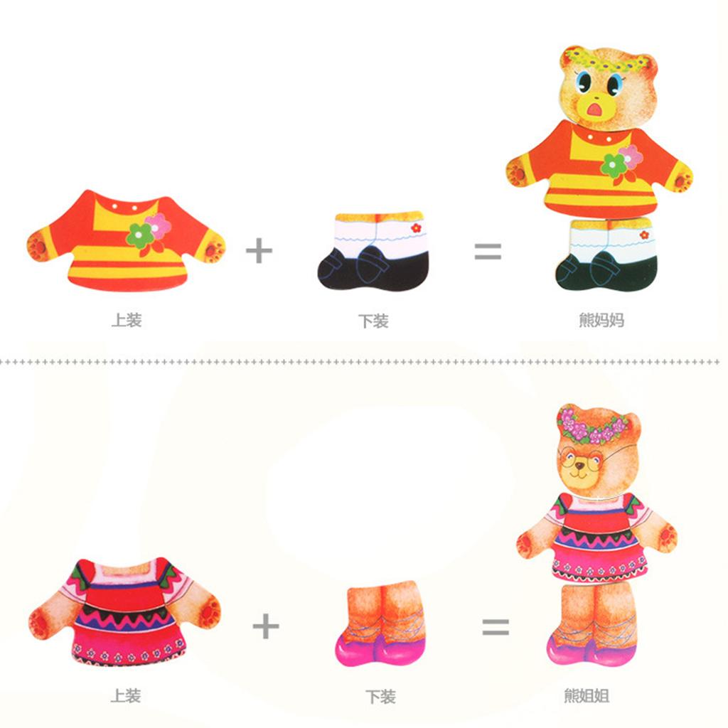 Montessori Bear Dress-Up Puzzle Jigsaw Toy Logical Reasoning Exercise Toy Kids Party Favors Toy