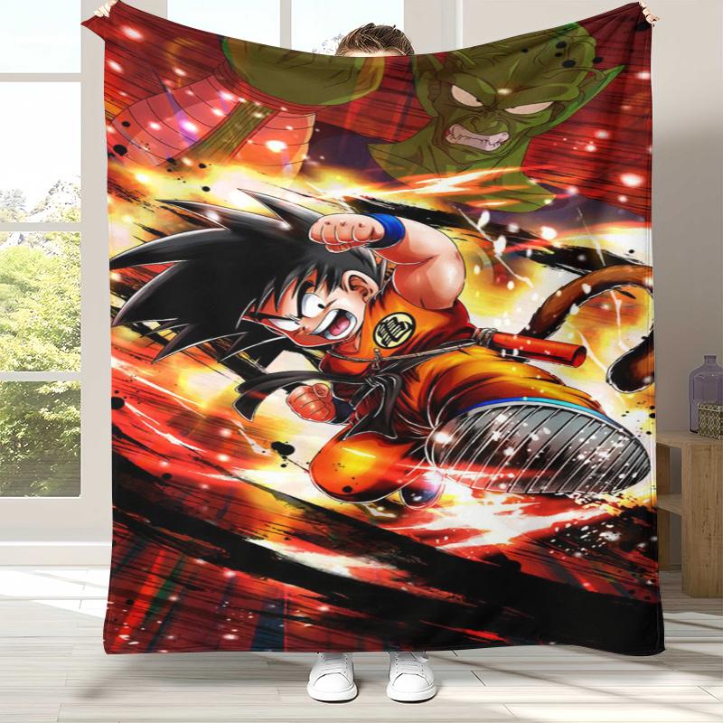 Anime D-Dragon Ball Game Cartoon Flannel Blanket,Ultra Soft Warm Plush Throw for Home Bedroom Bed Sofa Cover Office Camping