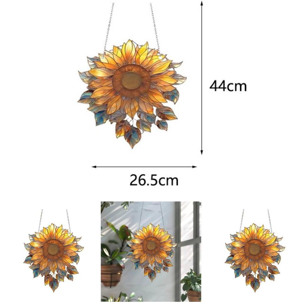 Sonnenblumen-Acryl-Fensterdeko mit buntem Glasdesign für die Hausinneneinrichtung