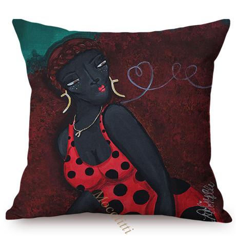 Pop Abstract Africa Woman Pattern Pillow Case, Sexy Oil Painting Art, Sofa Decoration, Cotton Linen Cushion Cover, Fashion