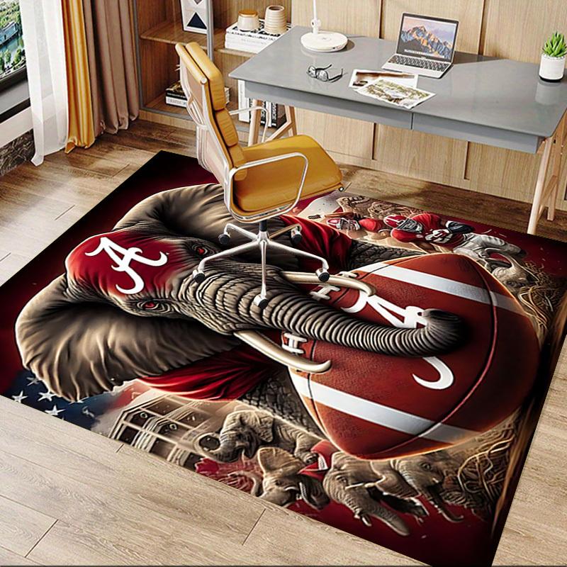 1PC Alabama Crimson Tide Extra Large Non Slip Floor carpet, Office, family, bedroom Large Area Rug Indoor Rugs, Vibrant Colors