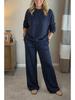 Women's Autumn/Winter Christmas Set: Long-Sleeve Round Neck Top & Drawstring Casual Pants