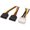 Câble d'alimentation sata - aisens - a131-0161 - molex 4 broches mâle vers 2 sata femelles - 20 cm - noir