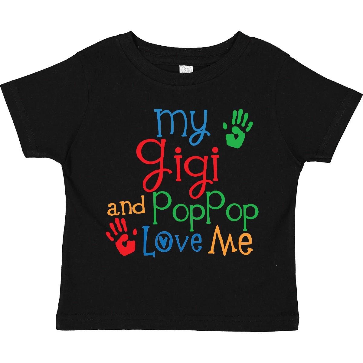 

Inktastic My Gigi And PopPop Love Me Toddler kids boys T-Shirt Grandkids Grandbaby Boy Kid 100