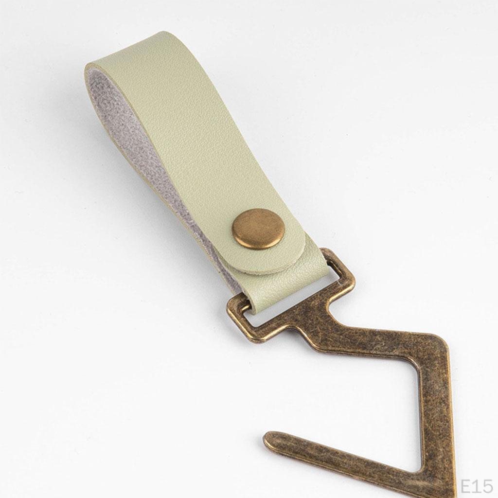 4 Pack Leather Strap Cookware Hanging Rack Hook Camping Outdoor Tools Towels Cups Hooks Hanger