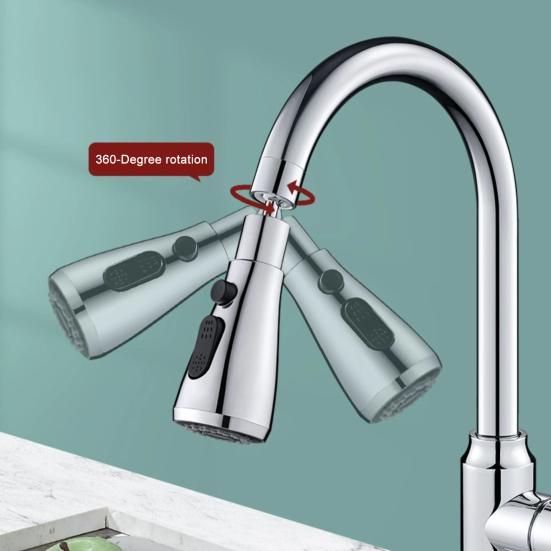 Kitchen Faucet Extender 360 Degrees Rotatable 3 Modes Adjustable Sprayer Attachment Universal Faucet Aerator