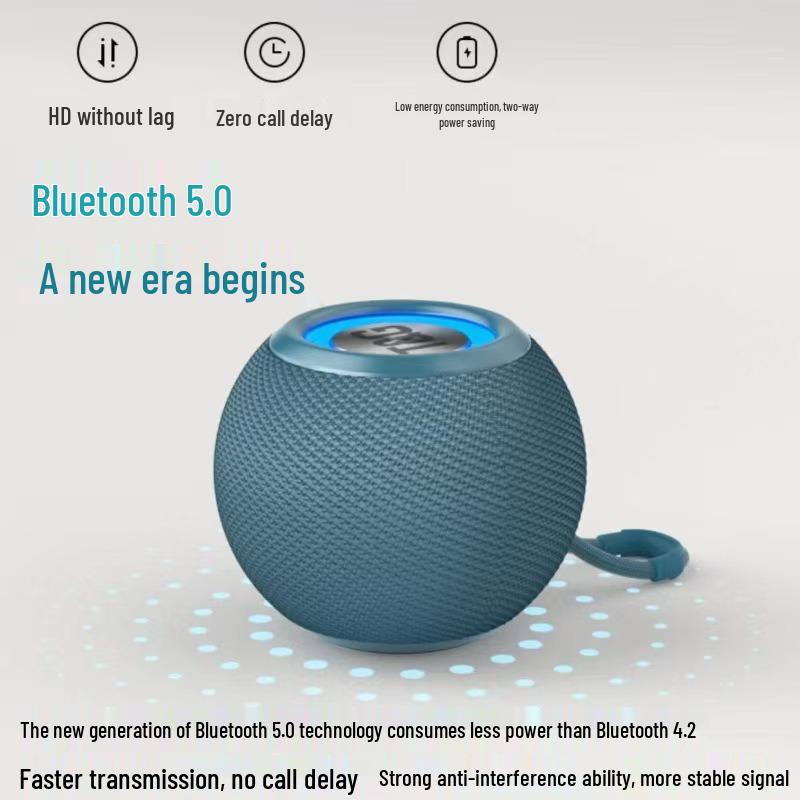 

TG337 Portable Bluetooth Speaker with Seven-Color Lights, Heavy Bass, Fabric, Card Slot, and Outdoor Capability