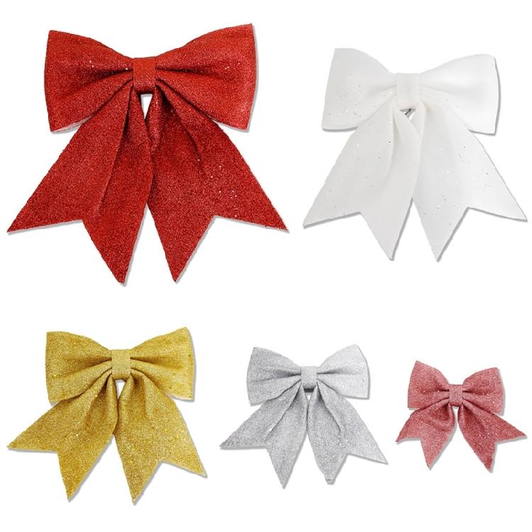 Sparkling Glitter Christmas Bowknot XmasTree Hanging Ornaments Wedding Holiday
