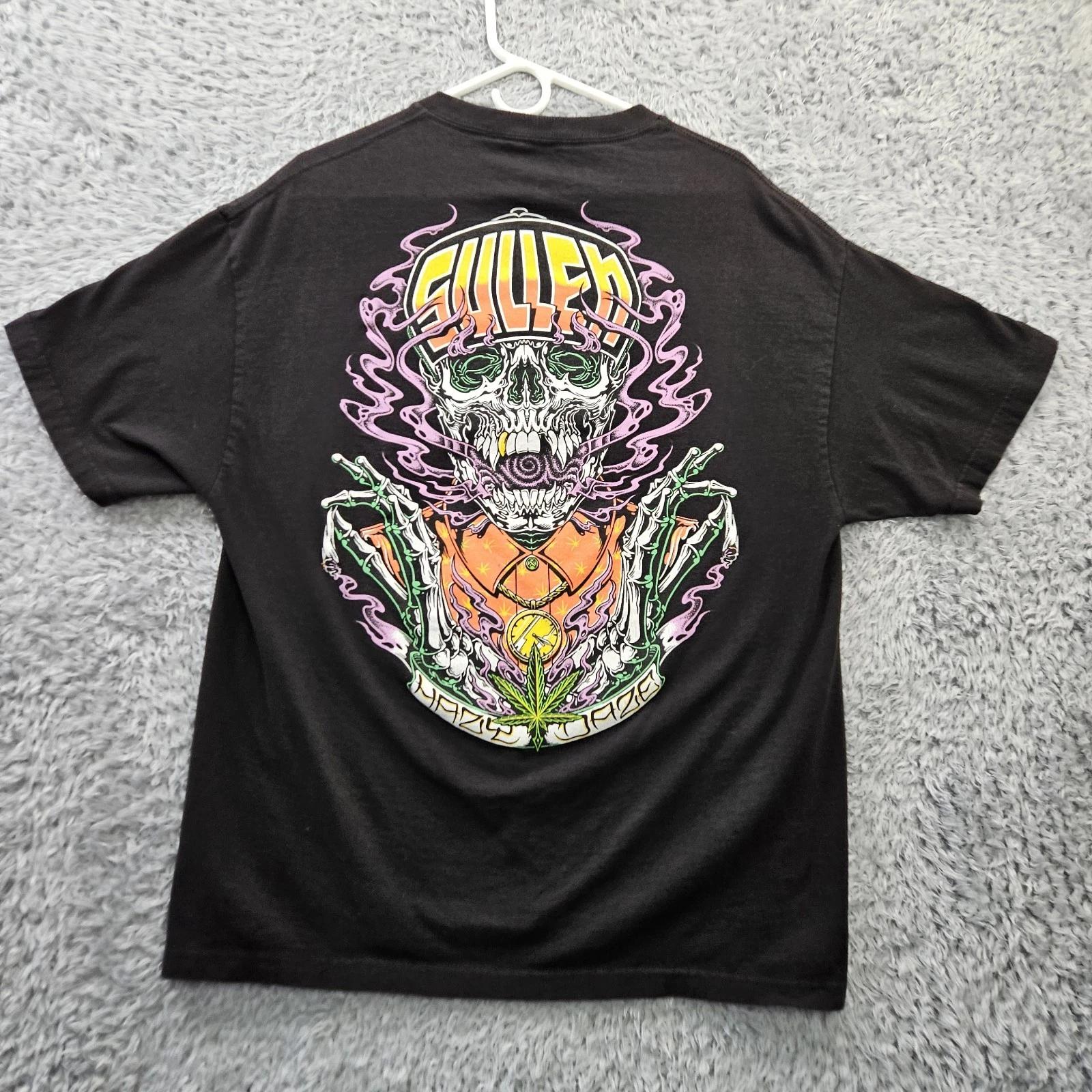 

SULLEN ART COLLECTIVE Hazy Daze 100% Cotton T-shirt Mens Tees Top Heavy Cotton Weed Skull Men XL *Pinhole L