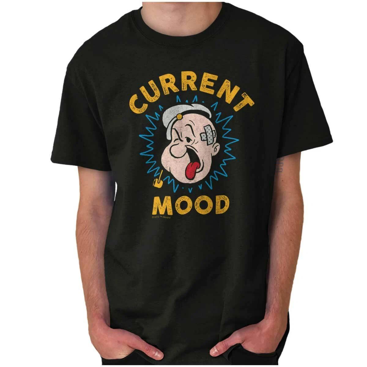 Current Mood Done Adulting Popeye Cartoon Womens or Mens Crewneck T Shirt Tee XS
