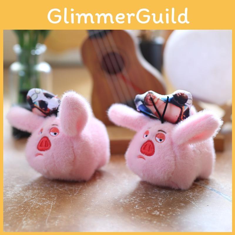 Taiyi Nezha Zhenren Plush Pig Keychain Backpack Charm 15cm Shake Tail Cotton Pp