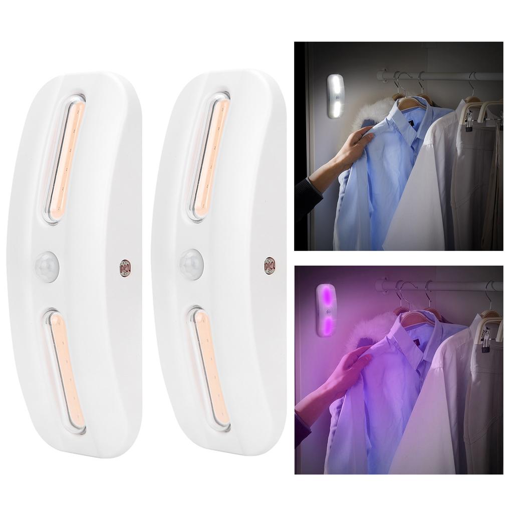 Household 2COB USB Night Light Human Body Induction Lamp for Wardrobe Cabinet Corridor(Purple
