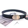 Modern Womens Pu Casual Belt With Decorative Oval Metal Mirror Buckle For Fashion Style Forward