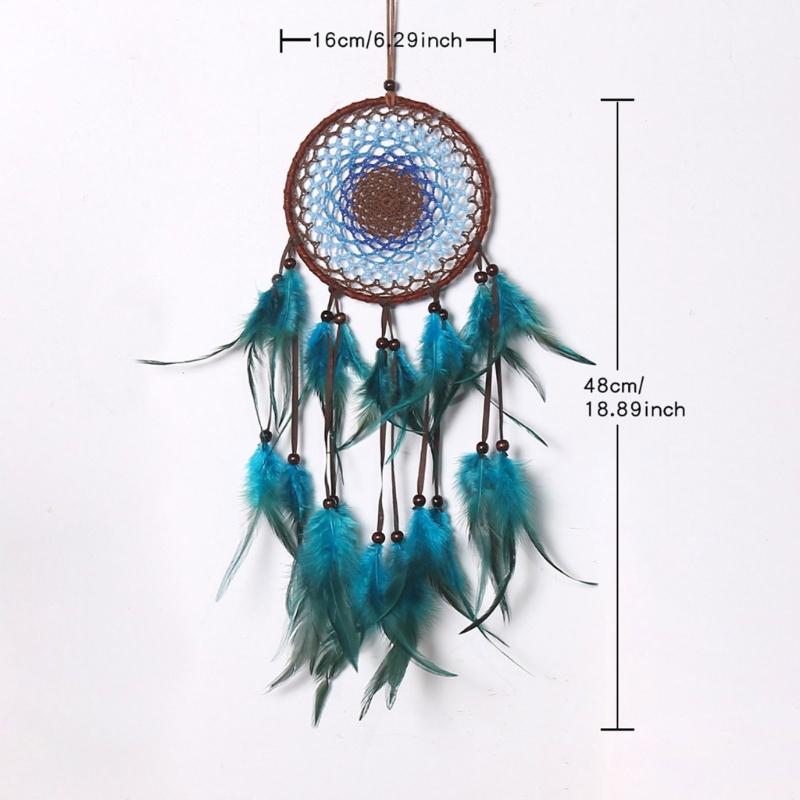 Evil Eye Dream Catchers Wall Hanging Ornaments Feather Wind-Chimes Car Pendant Nursery Home Wedding Bedroom Decorations