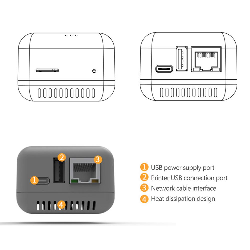 Mini NP330 Network USB 2.0 Print Server Network/WIFI/Bluetooth/Network Cloud/WIFI Cloud Printing Version Accessories