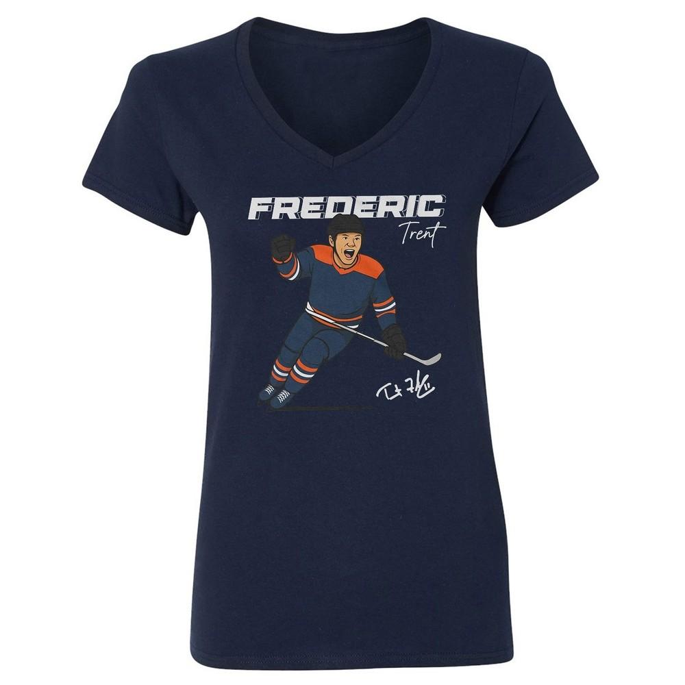 Trent Inspired Ice Hockey Design - Edmonton Fans Ladies  V-Neck Tshirt Unisex T-Shirt S