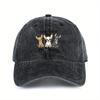 Chihuahua Dog Print Washed Baseball Cap Premium Cotton Casual Adjustable Sun Protection Sports Cap