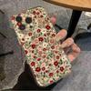 Clear Minimalism Red Flower Pattern Phone Case For IPhone 17e 16 17 16e 15 14 13 12 11 Pro Max Plus Soft Flexible Durable Cover