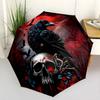 Gothic Raven Skull Outdoor Automatic Umbrella Sturdy 8-Rib Shaft Sturdy Construction Perfect for Outdoor Adventures Vibrant Pattern Umbrella