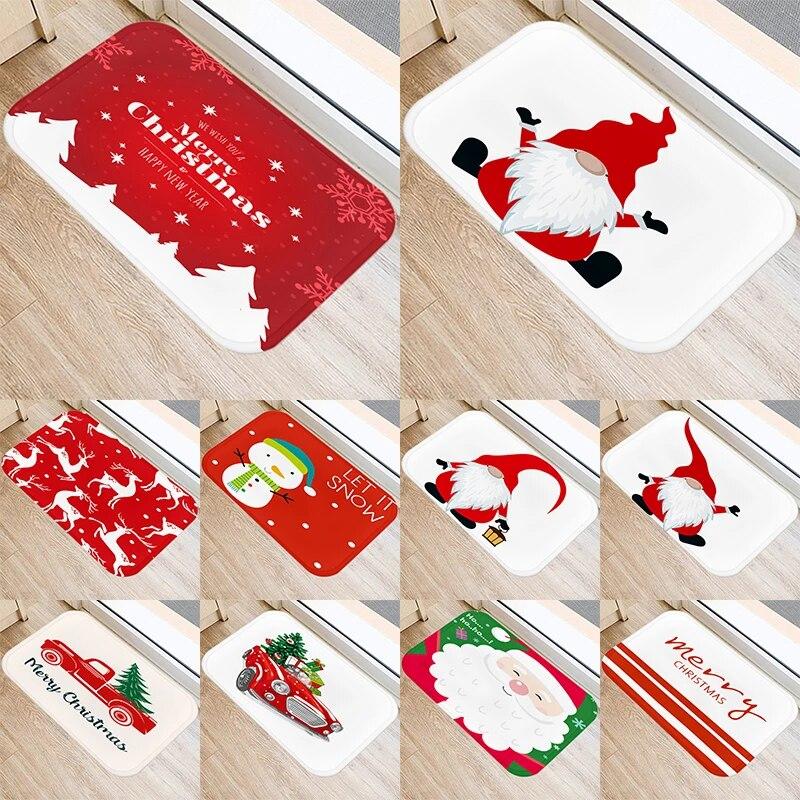 

Рождественский Новый год украшение дома дверной коврик приветственный коврик Санта-Клаус с принтом лося напольный коврик для кухни, ванной комнаты, нескользящий напольный коврик