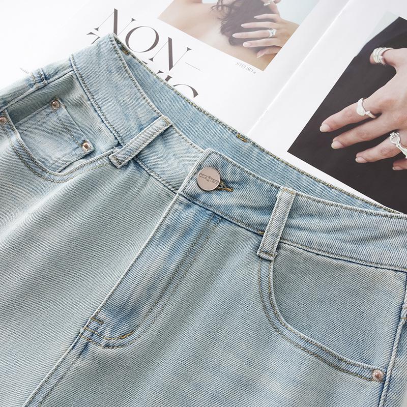 Women's Light Embroidered High-Waisted Summer Jeans - 2025 Loose Relaxed Straight-Leg Pants