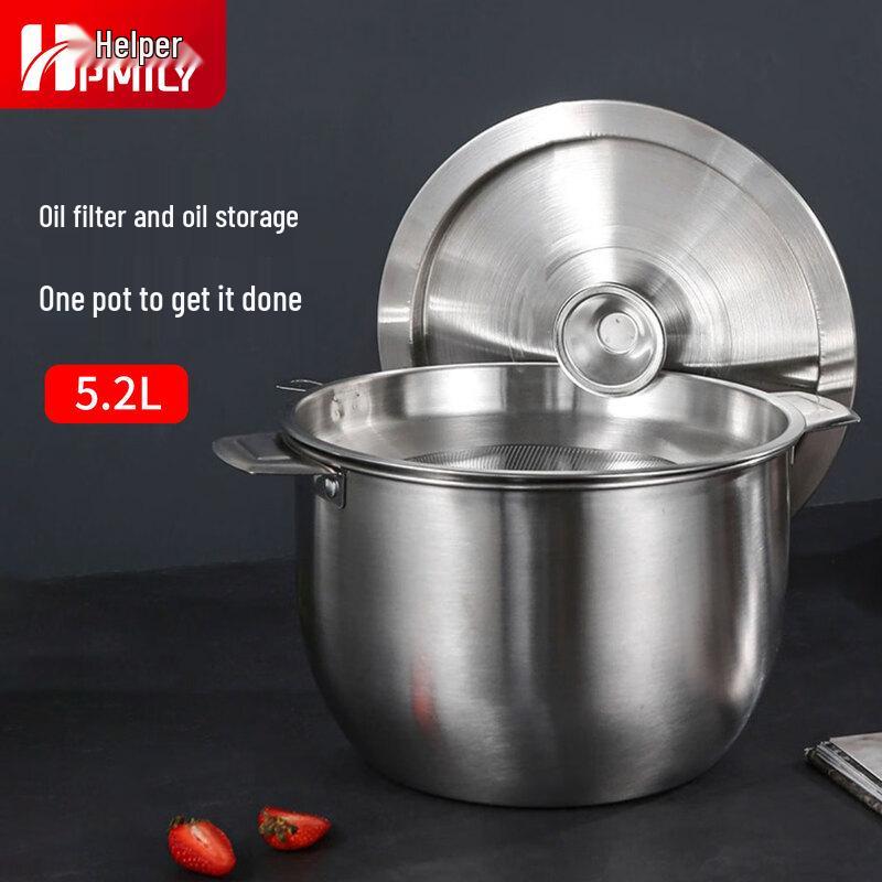 HPMILY 304 Stainless Steel Lard Oil Strainer Pot