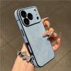Echte Leder Handyhülle für iPhone 17 Air 16 15 14 Plus 13 12 11 Pro Max Weicher Silikon-Stoßfänger Matte Stoßfeste Abdeckung