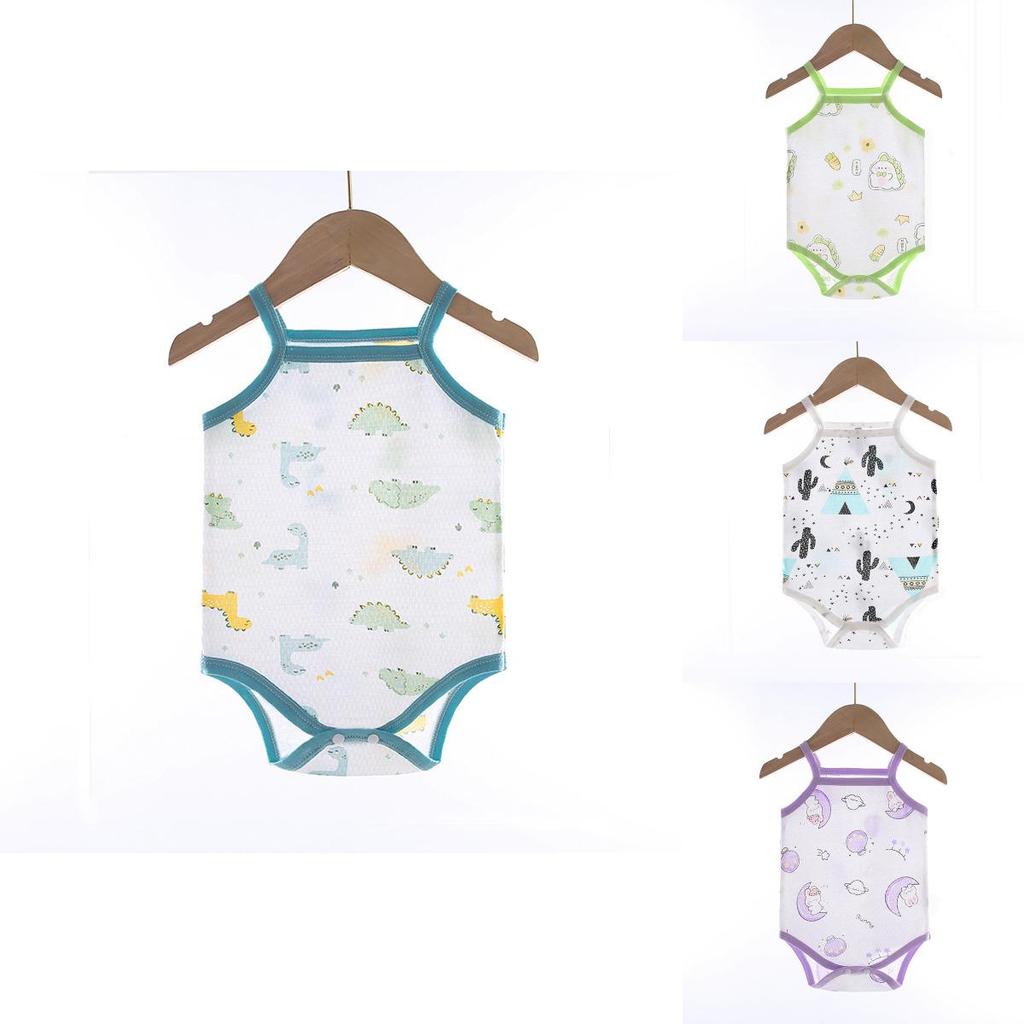 Baby Summer Cotton Sleeveless Romper With Triangular Style For Newborns