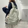 Schoolbag for Women, Korean Style INS Minimalist Plaid Backpack, Large Capacity Leisure Travel Backpack for Middle and High School Students