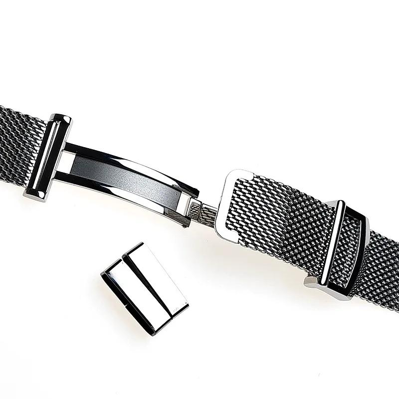 Quick Release Milanese Mesh Watch Strap for Rolex Watches 20/22mm for Pilot Folding Buckle Wristband Men Women Metal Watchband