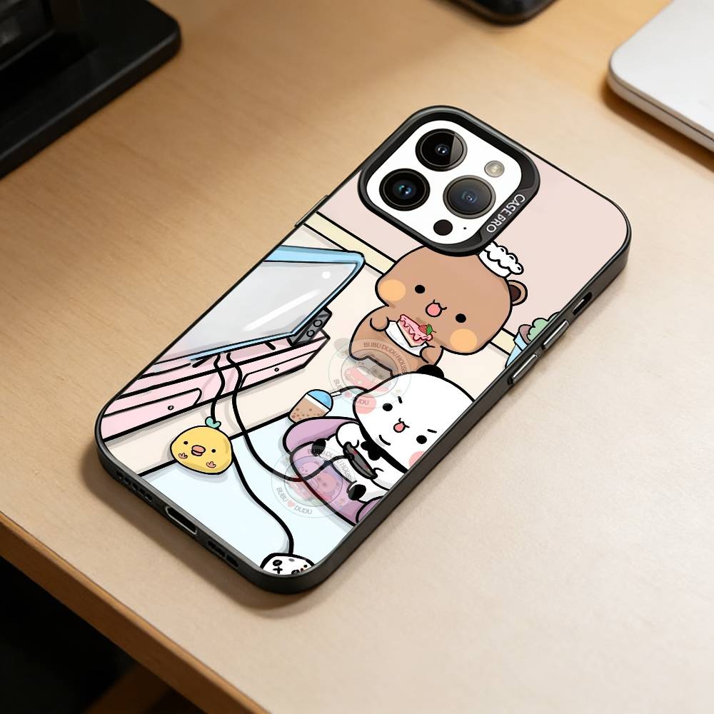 Cute BuBu-DuDu Du Phone Case For iPhone 17,16,15,14,13,12,11 Plus,Pro Max,XS,Colorful Silver Black Cover