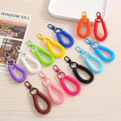 Schutz-Federring Elastisches Einziehbares Schlüsselanhänger-Lanyard Handy-Kabel Studenten-Rucksack-Zubehör Anti-Verlust-Riemen für Autoschlüssel