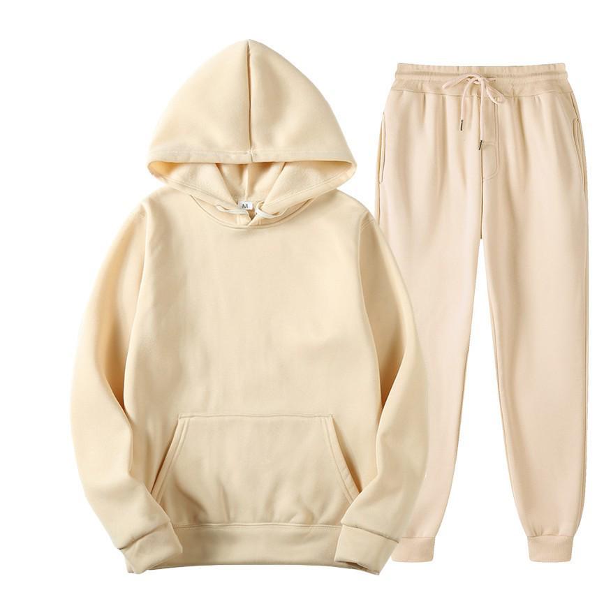 Erkek Modaya Uygun Kapüşonlu Sweatshirt İki Parça Set İlkbahar & Sonbahar İçin