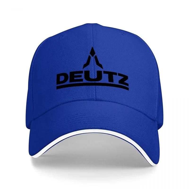 DEUTZ Logo Gestickt Schwarze Baseballkappe Klassisches Design Verstellbare Passform für Outdoor-Aktivitäten und Tägliches Tragen