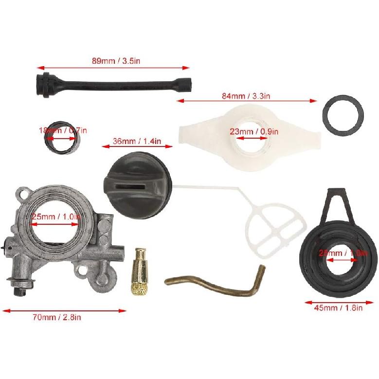 Oil Pump Worm Gear, Oil Pump Line Worm Gear Kit Replacement for Husqvarna 372XP 365 371 385 390 362 570 575 576