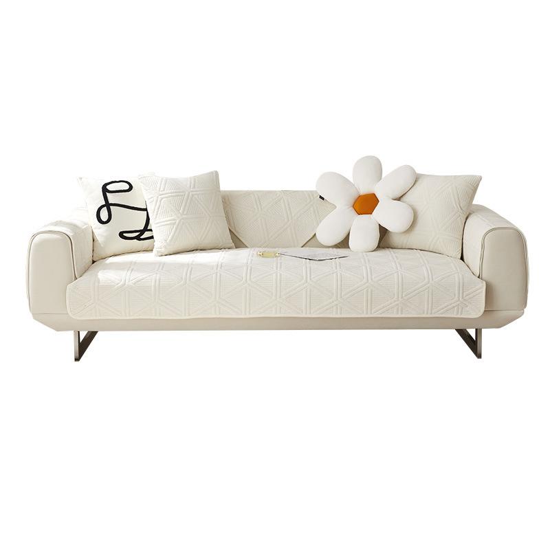 Nordic Plush Sofa Cushion Thickened Non-Slip Modern Simple Solid Color Sofa Slipcover Cover Cloth High Sense