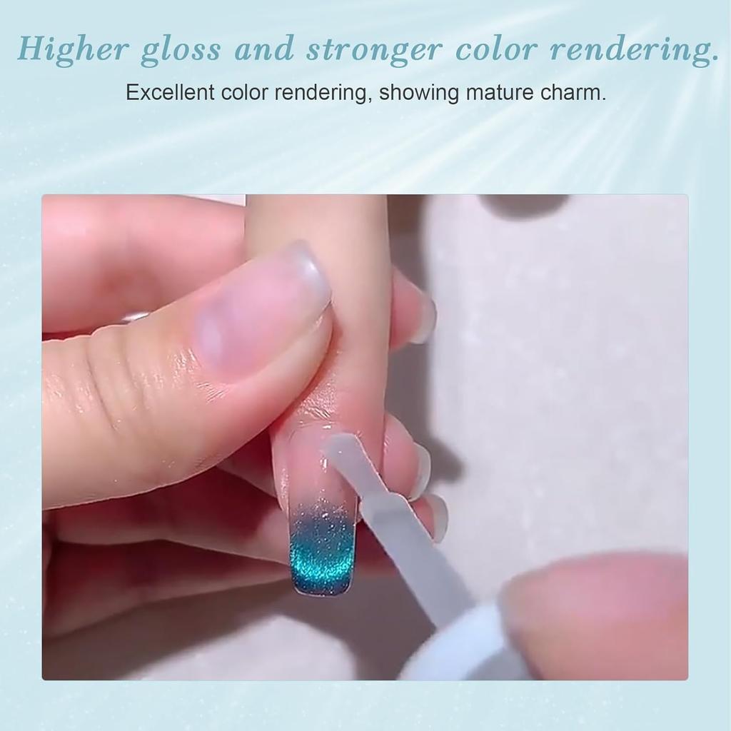 Biutee Gel Nail 6 Colors Magnetic Nail Sparkling Gel Fine Diamond Cat Eye Dazzling Polish, Glitter, 8ml, UV/LED Compatible, Polish, Nails, Glitter,