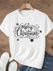 (Asian Size)sweet tree Tee Top festival  Merry Christmas New Year Holiday Women Print Lady Short Sleeve Fashion Graphic T-shirts