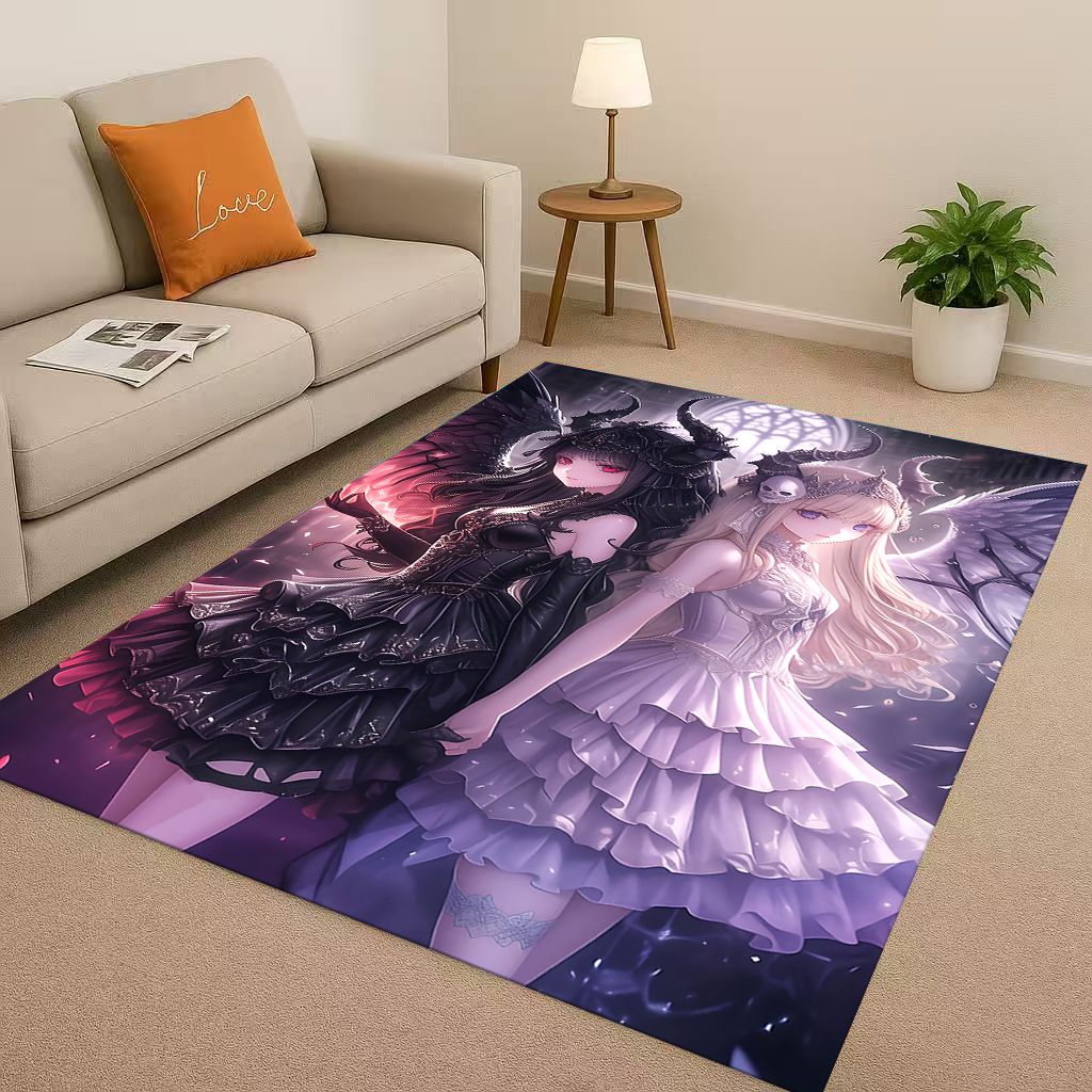 2026 New Gothic Dark Sexy Girls Cartoon Anime Characters Living Room Non-Slip Area Rug Carpet for Bedroom Playroom Sofa,Doormat
