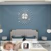 Horloge Murale Ronde en Métal Argenté Moderne de 24 Pouces pour Salon Chambre Bureau Cuisine Décoration de Maison Fonctionne à Piles Quartz Silencieux
