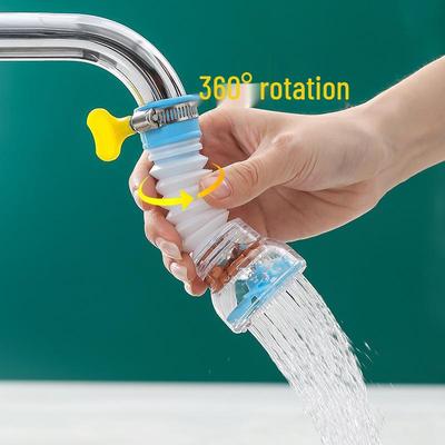 Rotatable Anti-Splash Faucet Extender with Maifan Stone Filter