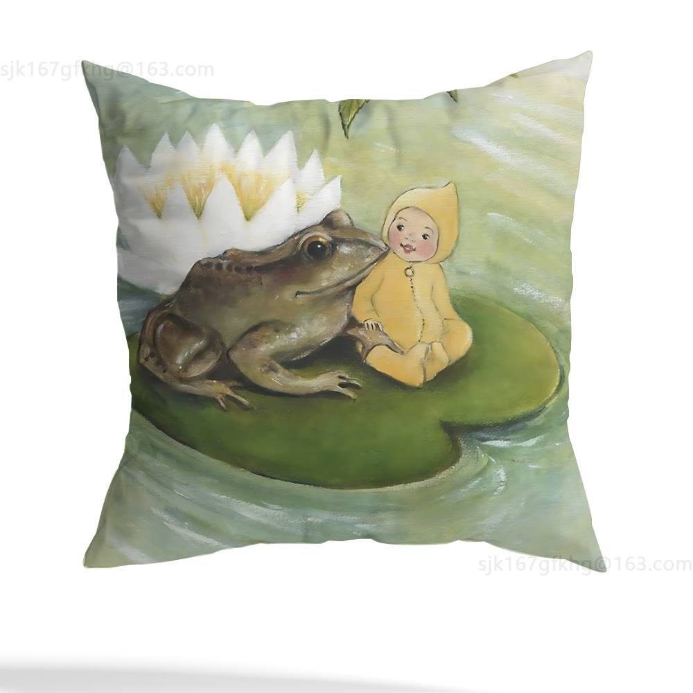 Vintage Frog Fairy pillow cover living room sofa cushion cover bedroom room bed pillow cover home decoration