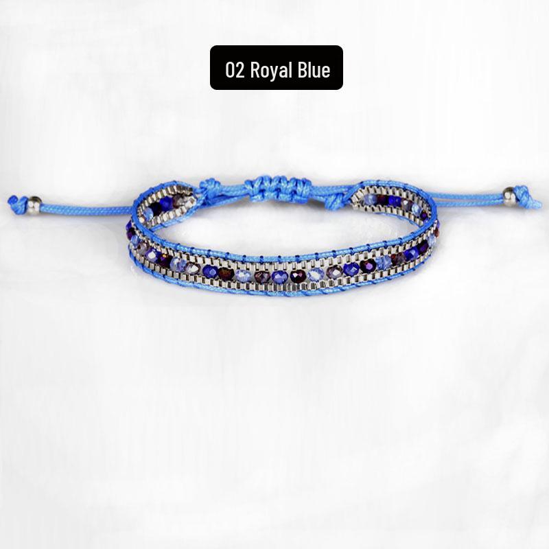 Bohemian Handmade Woven Crystal Beaded Friendship Bracelet for Women